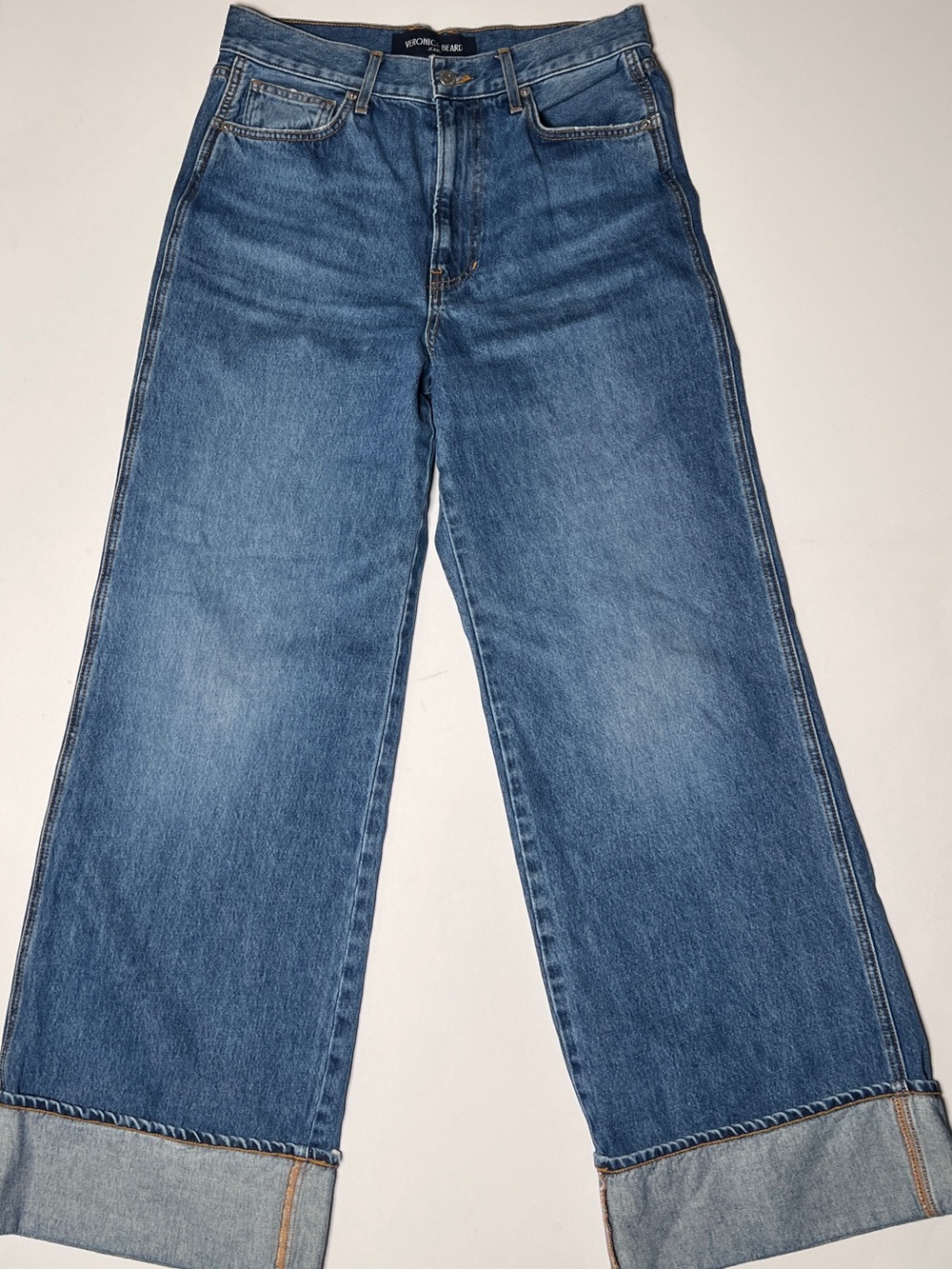 Veronica Beard Taylor High Rise Relaxed Wide Leg Jeans in Rebel Stone 30 - Picture 4 of 9